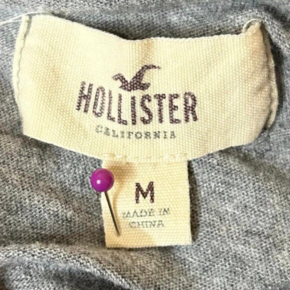 Girls Size Med Hollister Jumpsuit Gray W/ Red & White Striped Shorts Bottom - Picture 3 of 8